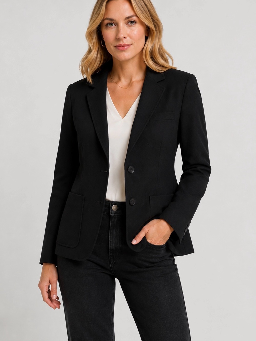 Tommy Hilfiger Black Two-Button Blazer Jacket Classic Tailored - Picture 2 of 8
